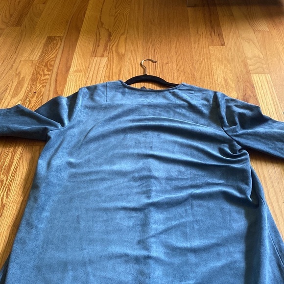 BCBG Max Azria blue suede dress size medium - Picture 6 of 6